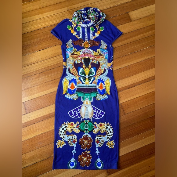 MARY KATRANTZOU Dresses & Skirts - Mary Katrantzou totem gemstone tribal multicolor elastic bodycon midi dress